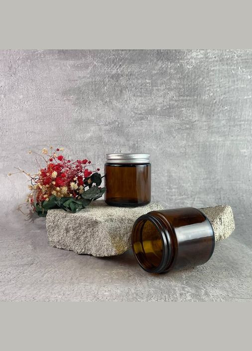 Коричнева банка з кришкою 100 мл No Brand (337991255)