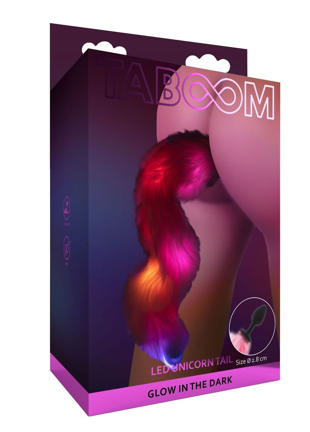 Анальна пробка з хвостом та підсвічуванням Unicorn Tail & Buttplug LED Taboom (306440373)