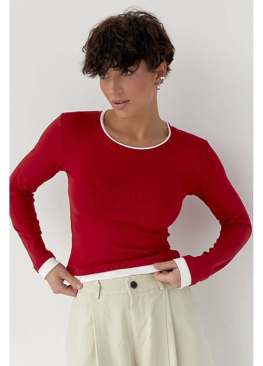 Жіночий двошаровий лонгслів Lurex (371334039)