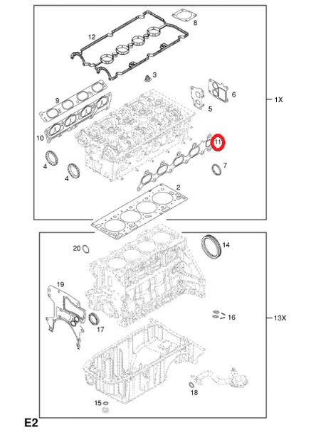Прокладка выпускного коллектора Мерива А 1.6 (EL808610) ELRING (370431334)