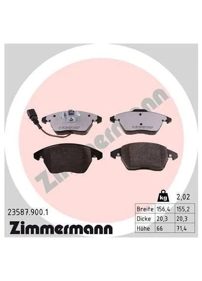Комплект гальмівних колодок 23587.900.1 ZIMMERMANN (386309600)