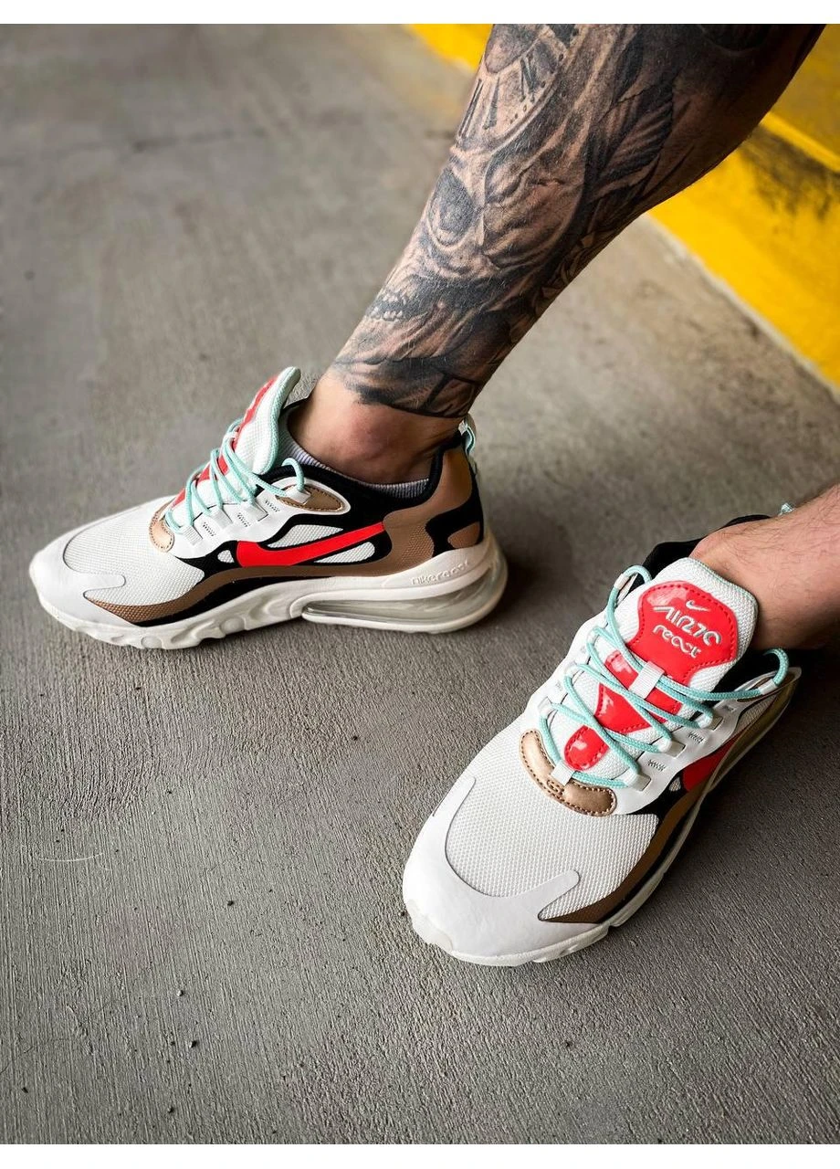 КРОСІВКИ ЖІНОЧІ NIKE REACT 270 WHITE RED BEIGE НАЙК РЕАКТ No Brand білі демісезони (367177091)