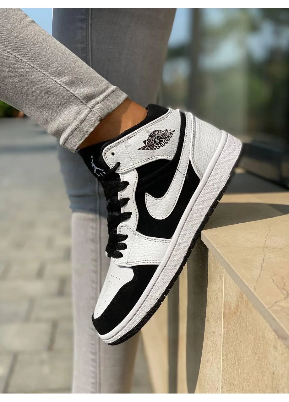 Білі літні кросівки nike air jordan 1 retro high white black найк аір джордан No Brand