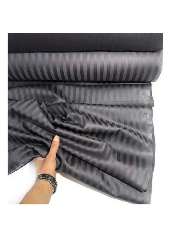 Постільна білизна DARK GREY Elite Сатин страйп Сімейна MERISET (278255645)