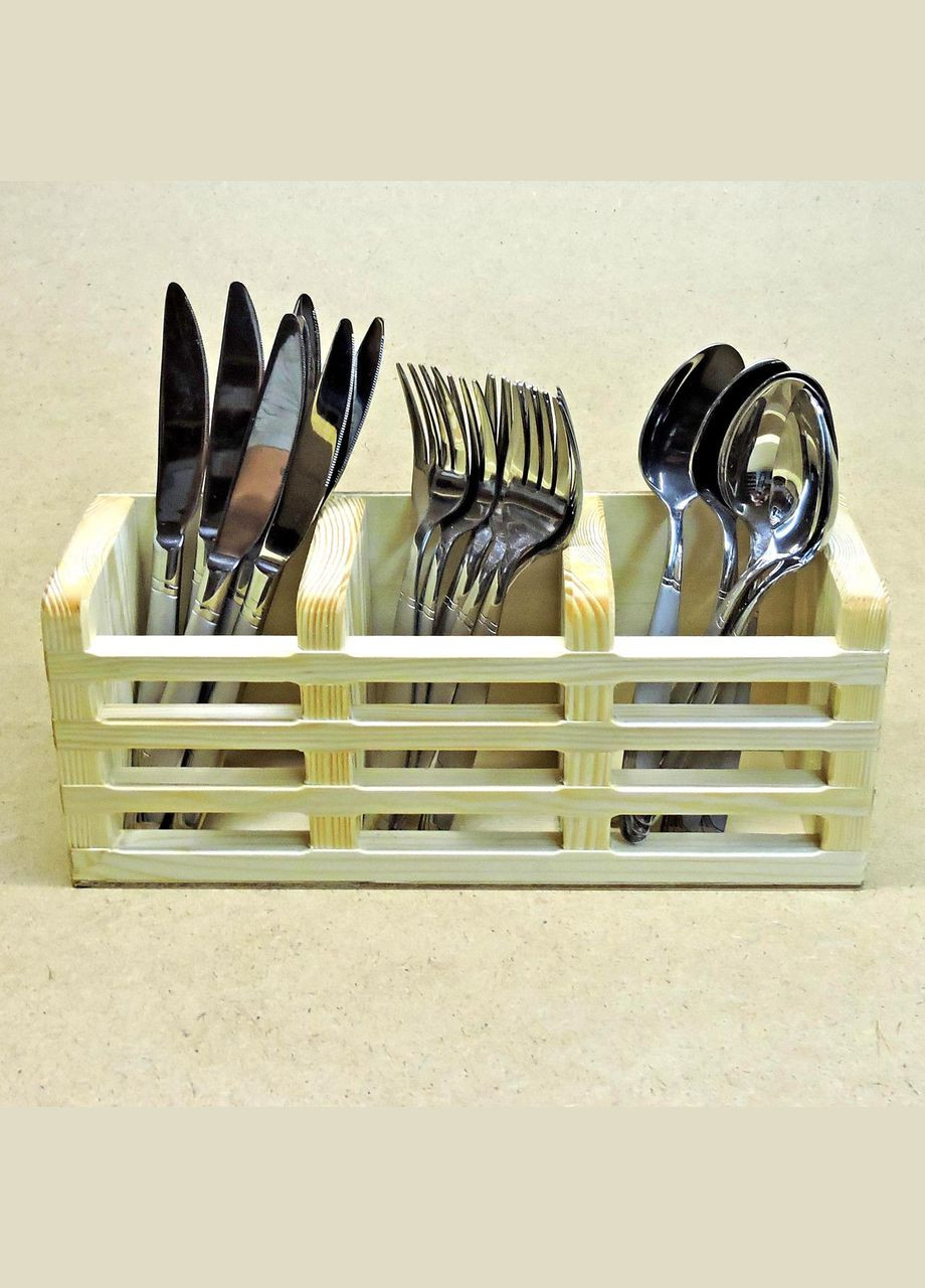 Подставка для столовых приборов из дерева Тополино бланже (ПСП-000501) No Brand (327423644)