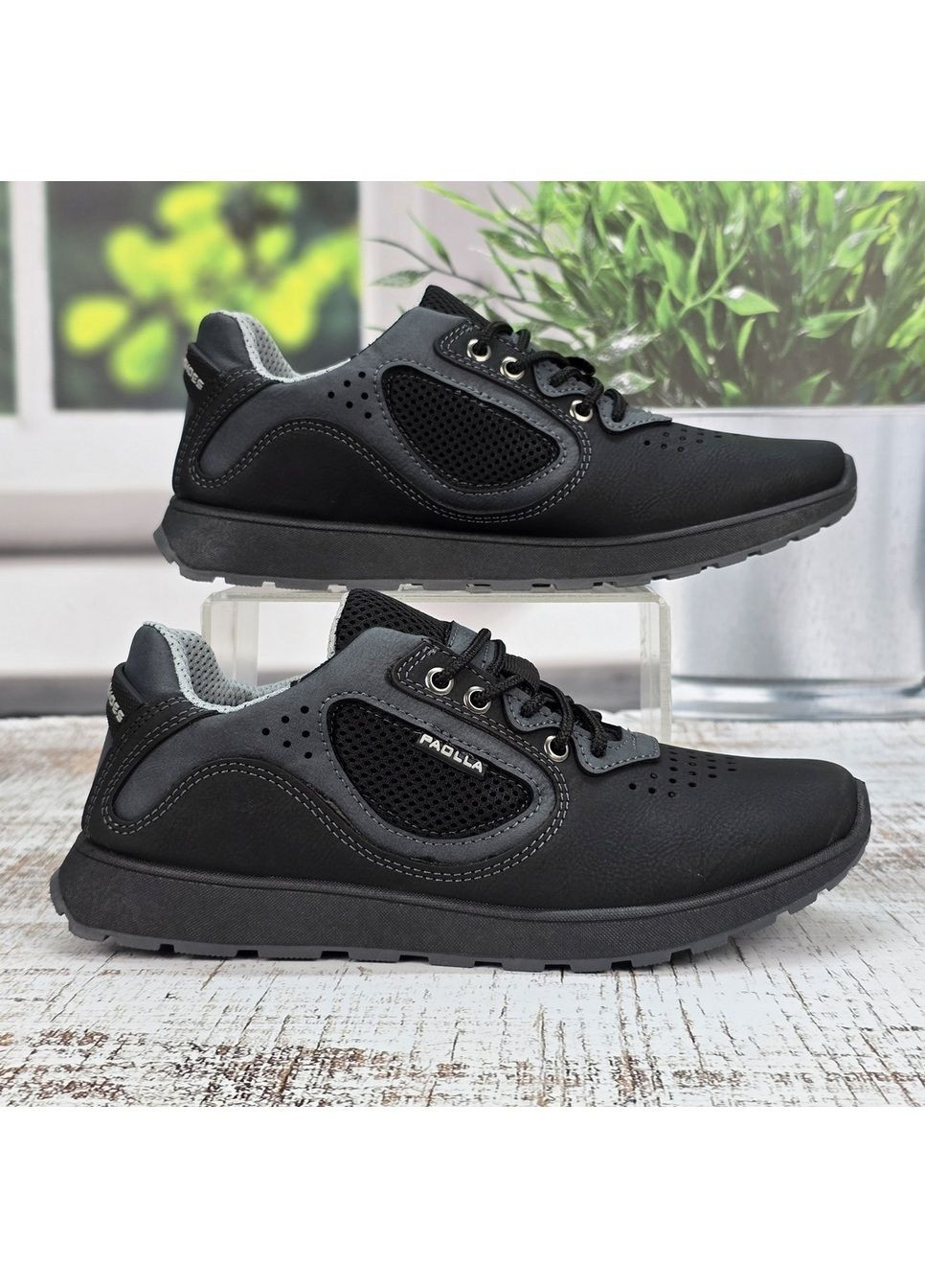 Черные демисезонные кроссовки мужские Paolla