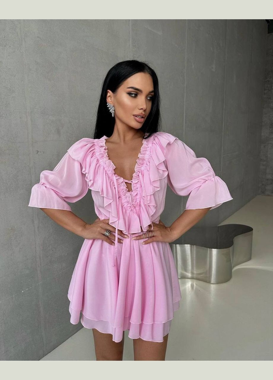 Рожева кежуал сукня N.Family однотонна