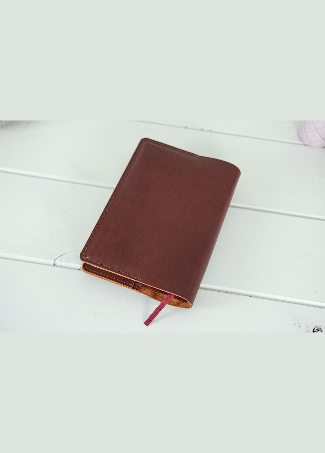 Шкіряна обкладинка для блокноту А5 Дизайн №11, натуральна шкіра італійська Краст, колір Вишня Berty (299397069)