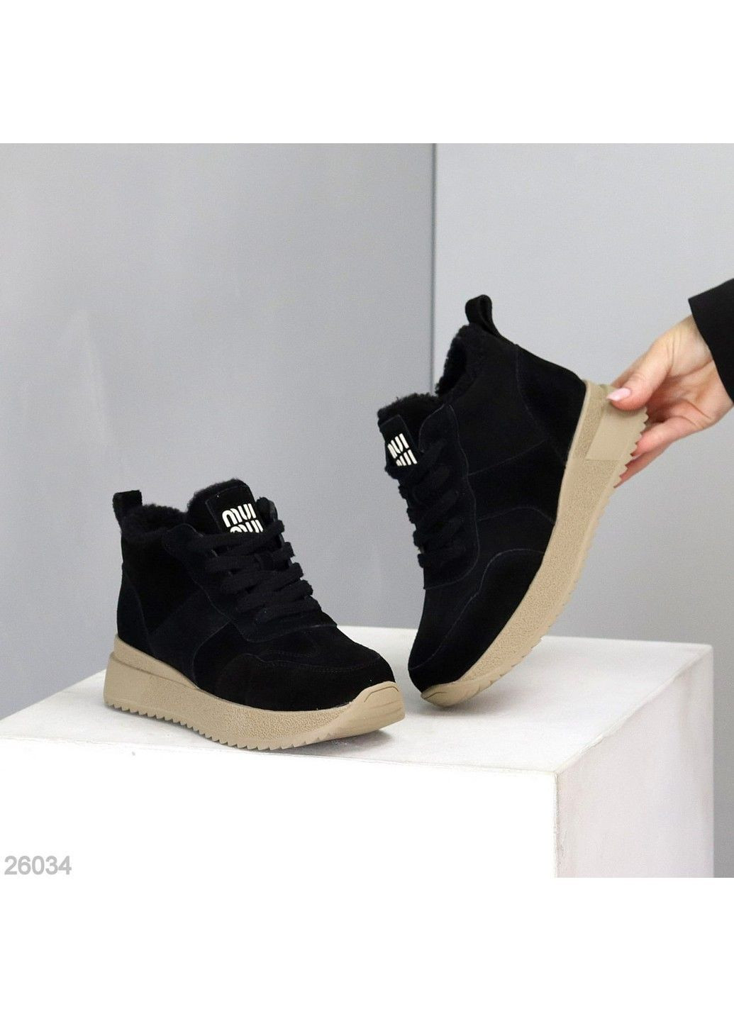 604 Кросівки Зимові Замшеві Чорні утеплені KDSL чорні зими (372384854)