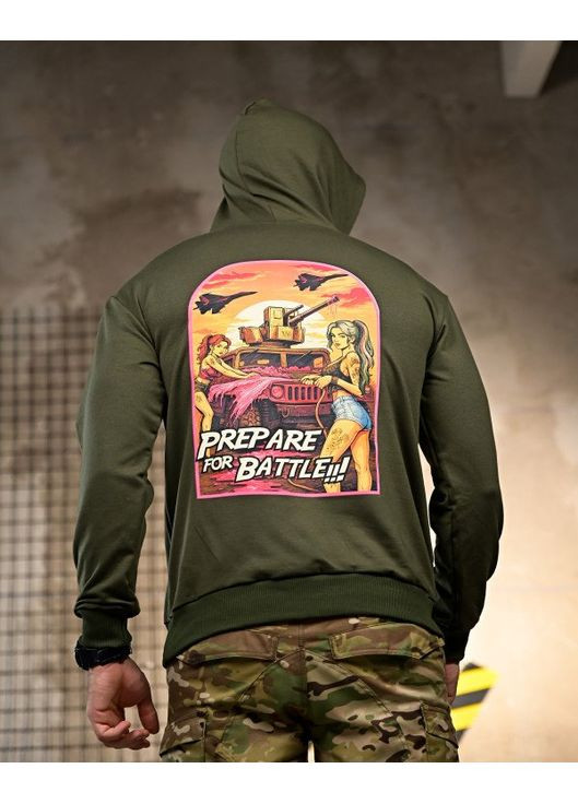 Тактичне чоловіче худі з принтом олива No Brand (360890481)