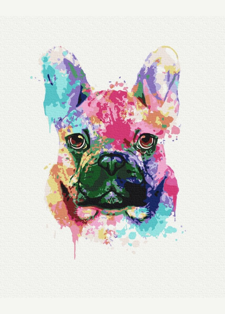 Картина по номерам "Красочный бульдог" 40х50 см Brushme (363986084)