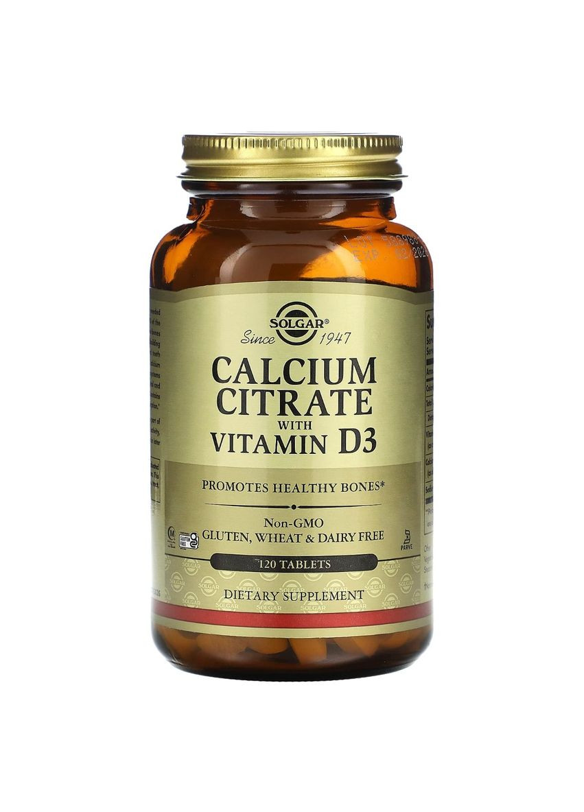 Цитрат Кальція + Вітамін D3, Calcium Citrate with Vitamin D3,, 120 таблеток Solgar (326055189)