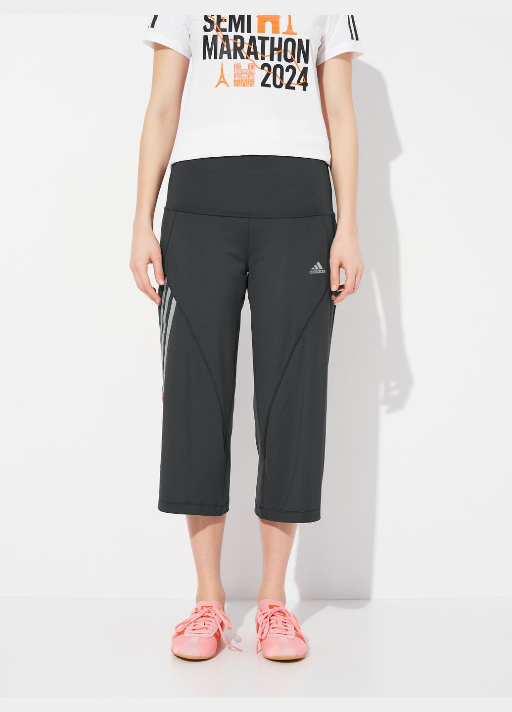 Серые летние спортивные капри adidas