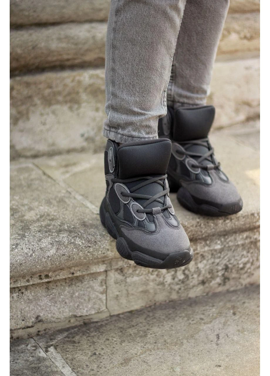КРОССОВКИ ЖЕНСКИЕ ADIDAS YEEZY BOOST 500 HIGHT UTILITY BLACK АДИДАС ИЗИ БУСТ ЧЕРНЫЕ No Brand чёрные демисезоны (391956940)