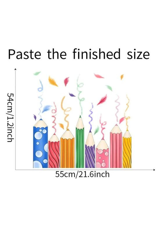 Вінілові наклейки на стіну Різнобарвні олівці (лист 30 х 90 см) Б391-5 No Brand (302242685)