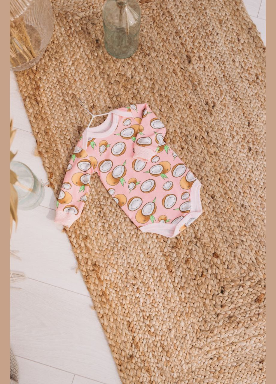 Боді стрейч кулір з довгим рукавом принт Кокос Egoza (342338599)