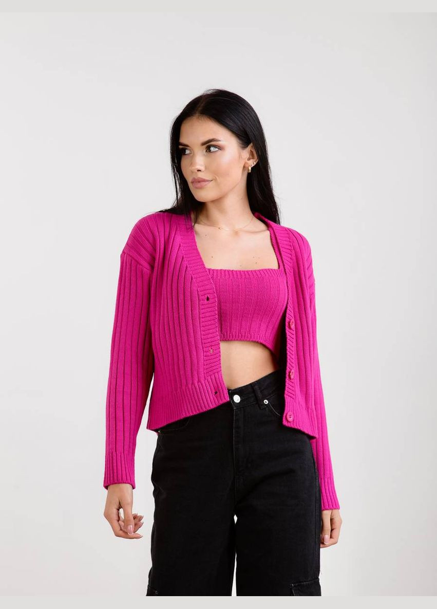 Розовый демисезонный кардиган Romashka