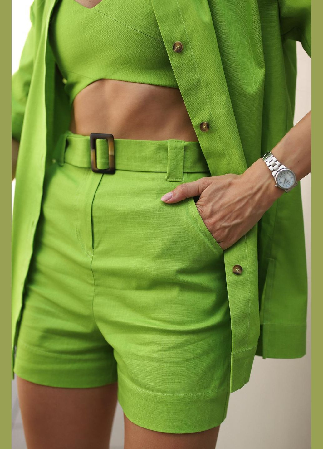 Комплект женский льняной «Alessandra» салатовый Intruder (360071976)
