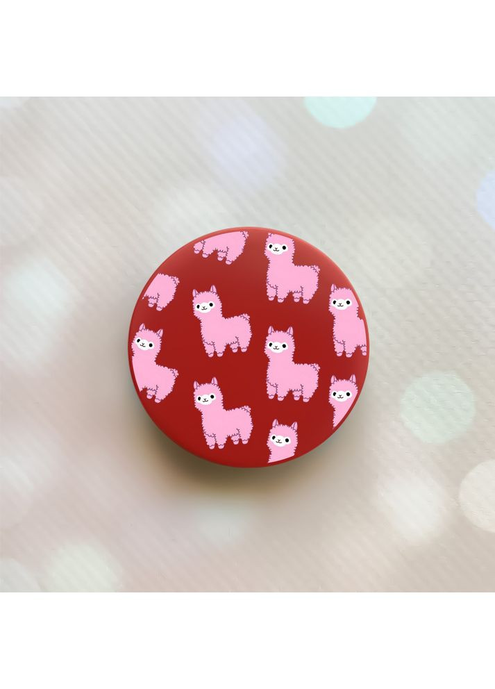Тримач для смартфона / планшета попсокет Popsocket Червоний:: Лами рожеві (принт 101) Creative (360684039)