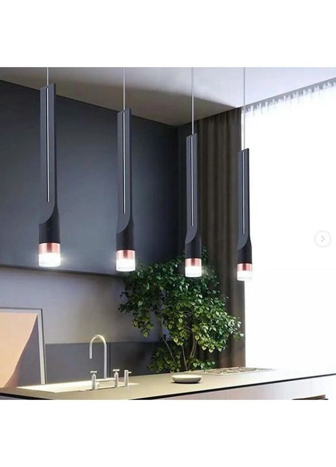 Люстра світлодіодна підвісна LED світильник для квартири на стелю ледве 26577 Чорний 50-170х10х10 см. Sunnysky (324395987)