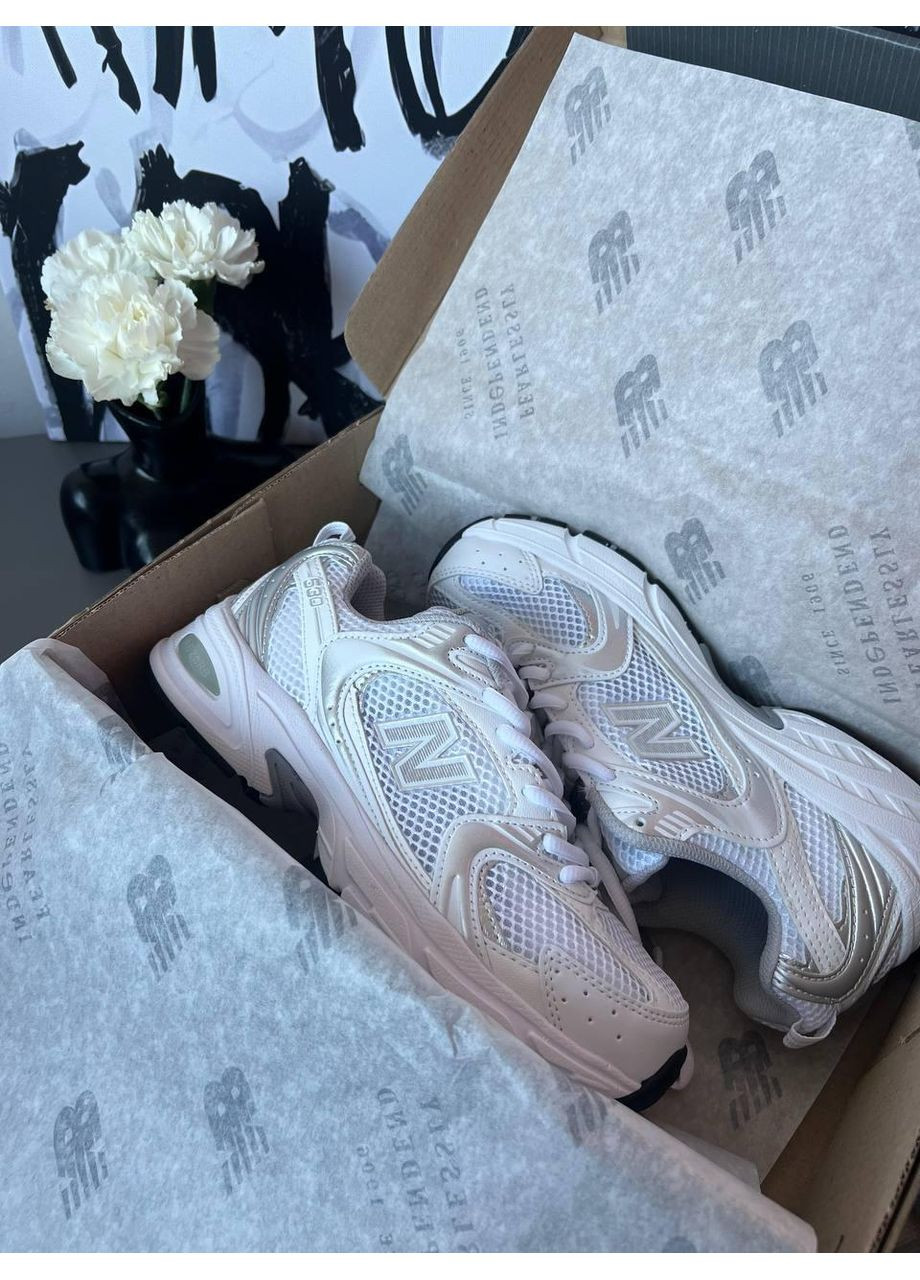 Комбіновані Осінні кросівки чоловічі new balance 530 lux silver нью беланс 530 No Brand