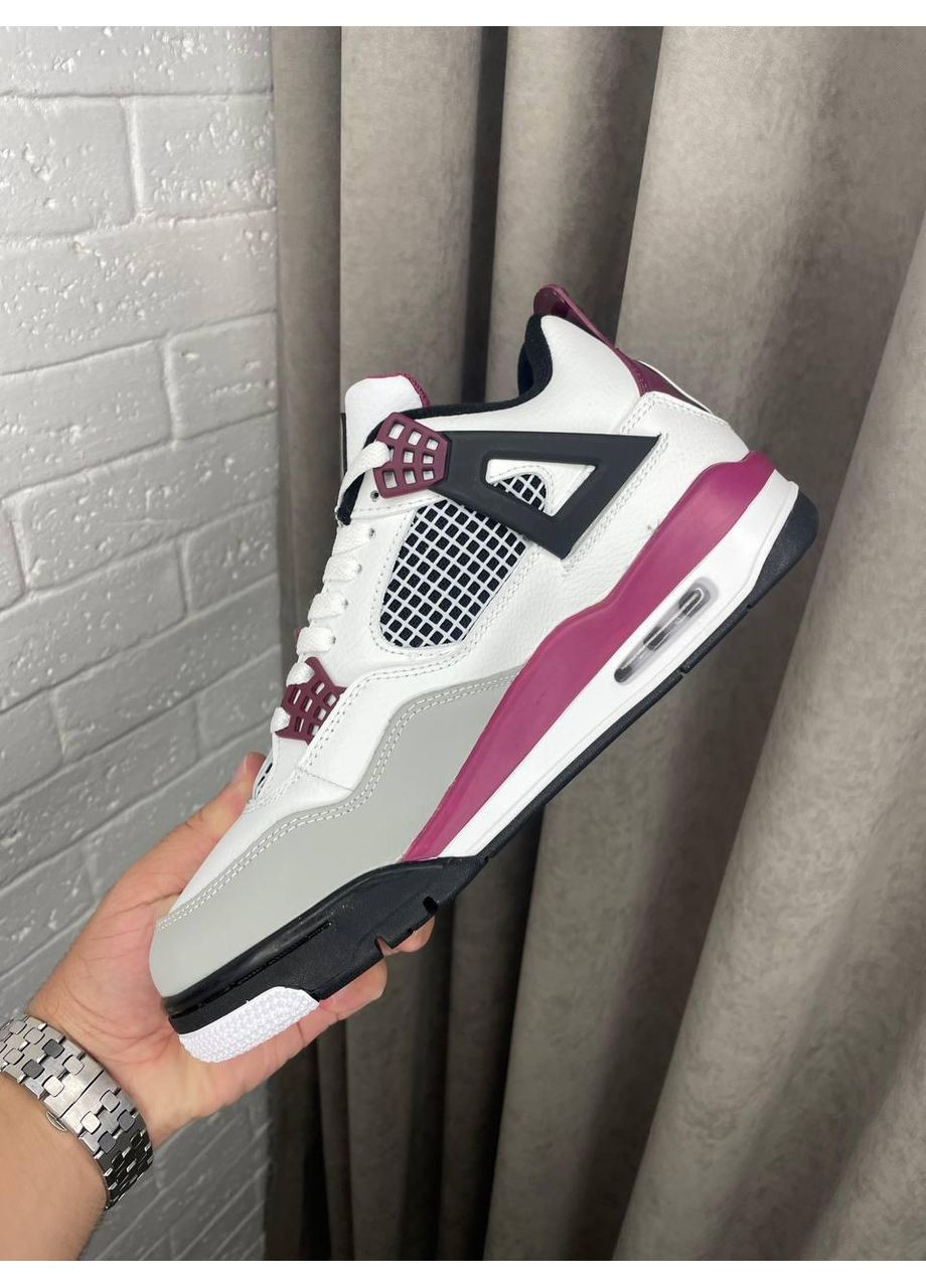 КРОССОВКИ ЖЕНСКИЕ NIKE AIR JORDAN 4 WHITE VIOLET НАЙК АИР ДЖОРДАН No Brand белые зима (367115138)