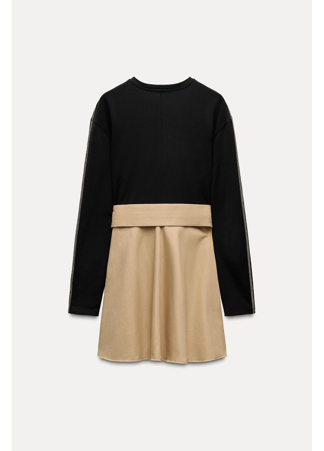 Чорна коротка сукня з контрастним ременем Zara