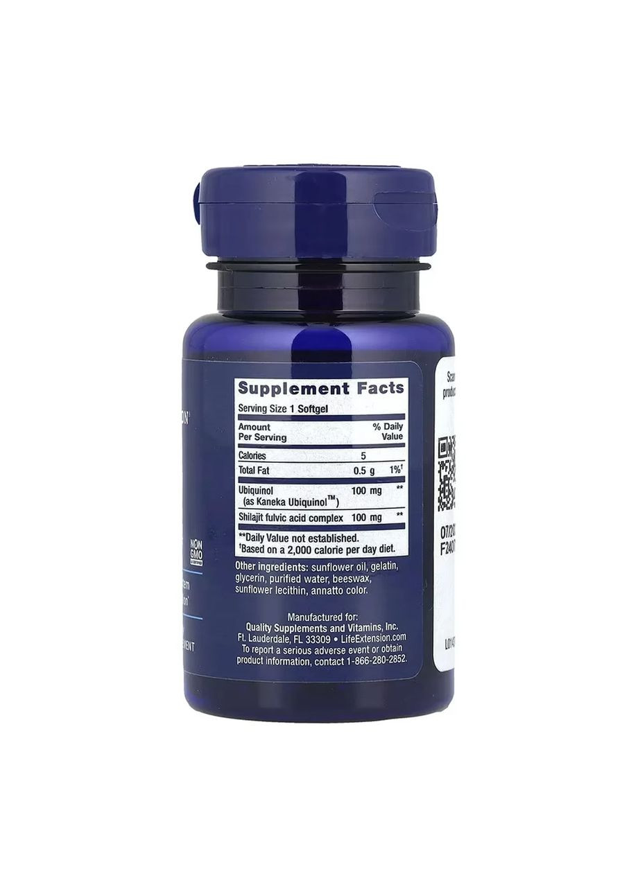 Супер убіхінол Super Ubiquinol CoQ10 with Enhanced Mitochondrial Support™ 100 мг - 30 капсул Life Extension (361117827)