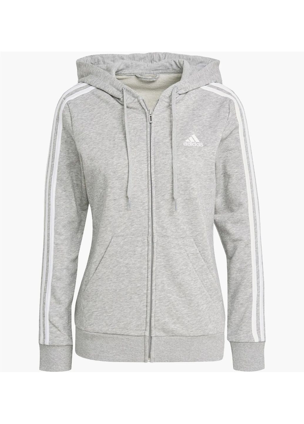 Женская толстовка Essentials French Terry 3Stripes Grey GL0802 adidas (365963364)