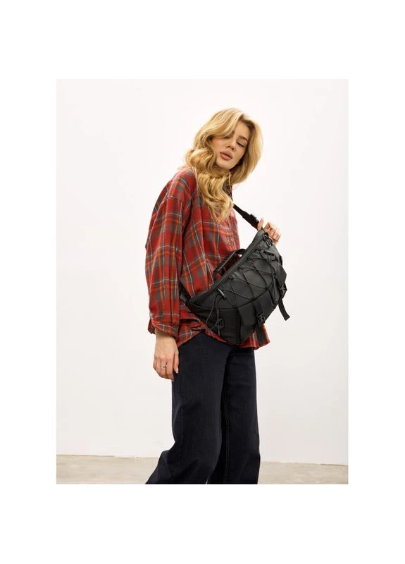 Женская сумка-бананка под ноутбук Urban Pro черная Sambag (372913138)