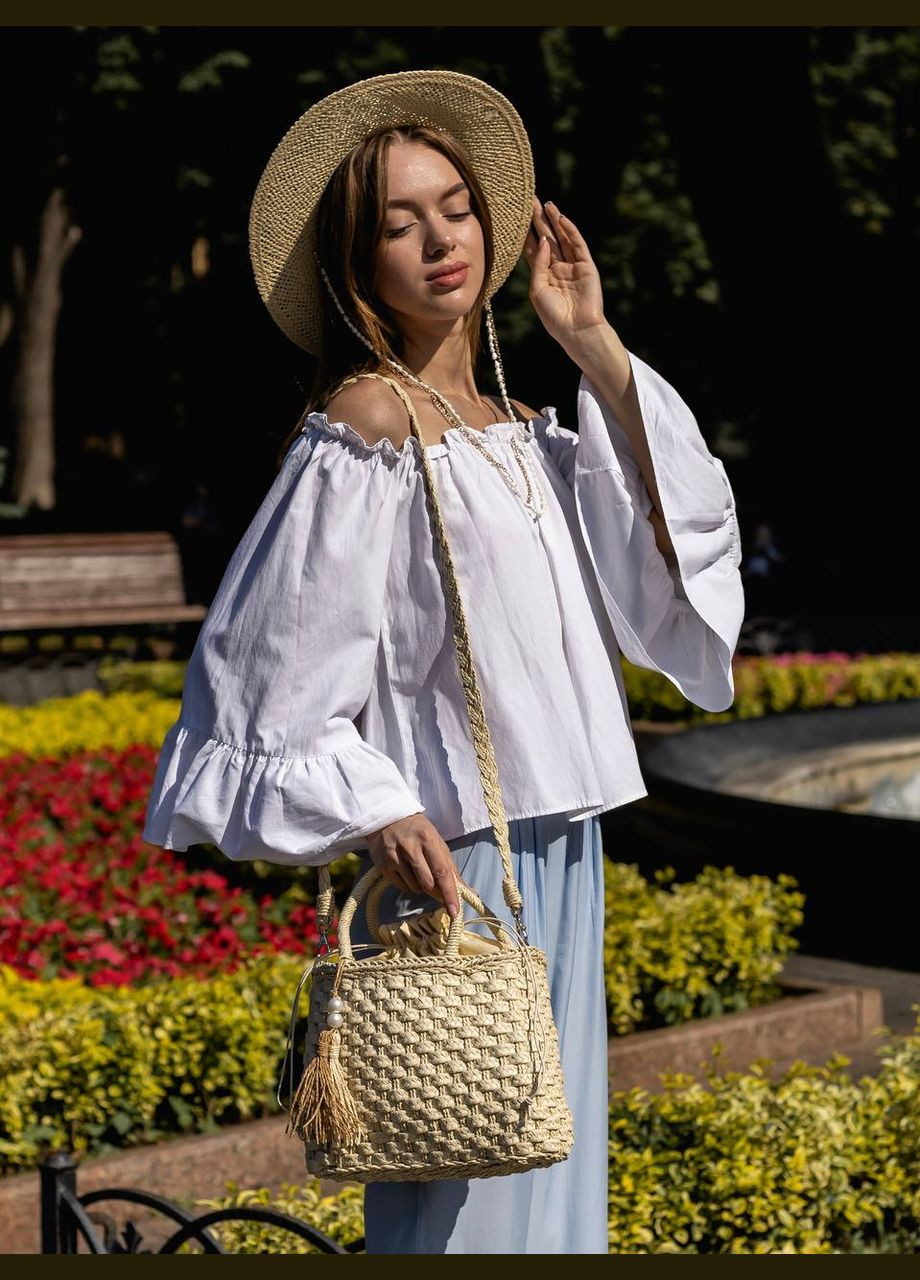 Жіноча літня плетена сумка з довгою ручкою Bohemia No Brand (293510677)