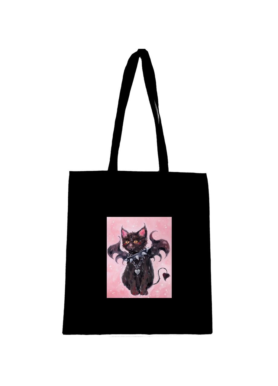 Эко сумка шопер сумка с принтом "Кот чёртик" Handmade (292713346)