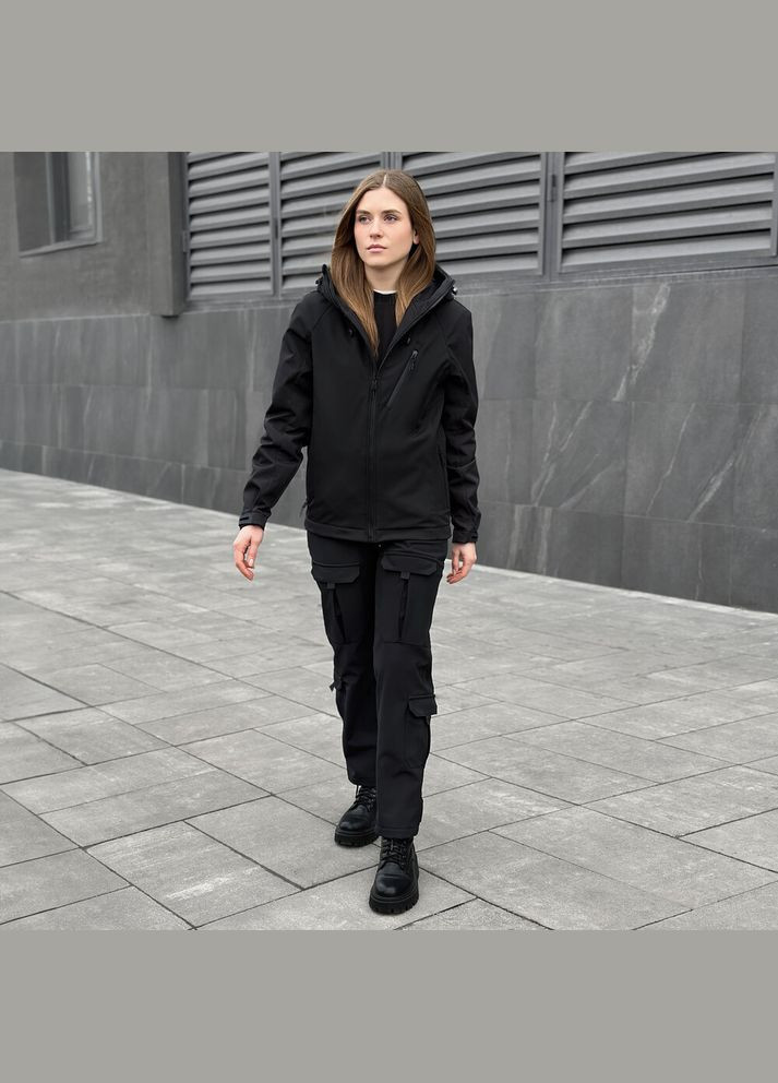 Чорна демісезонна куртка matrix жіноча чорний Pobedov