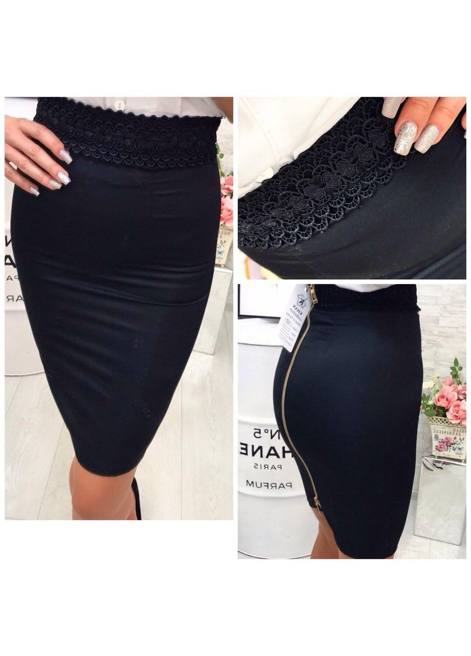 Разноцветная юбка с молнией, ст. 309, черный KHAN