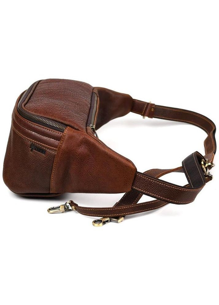 Сумка на пояс через плечо мужская для телефона и для документов кожаная средняя Коричневый 35943 TARWA (337671226)