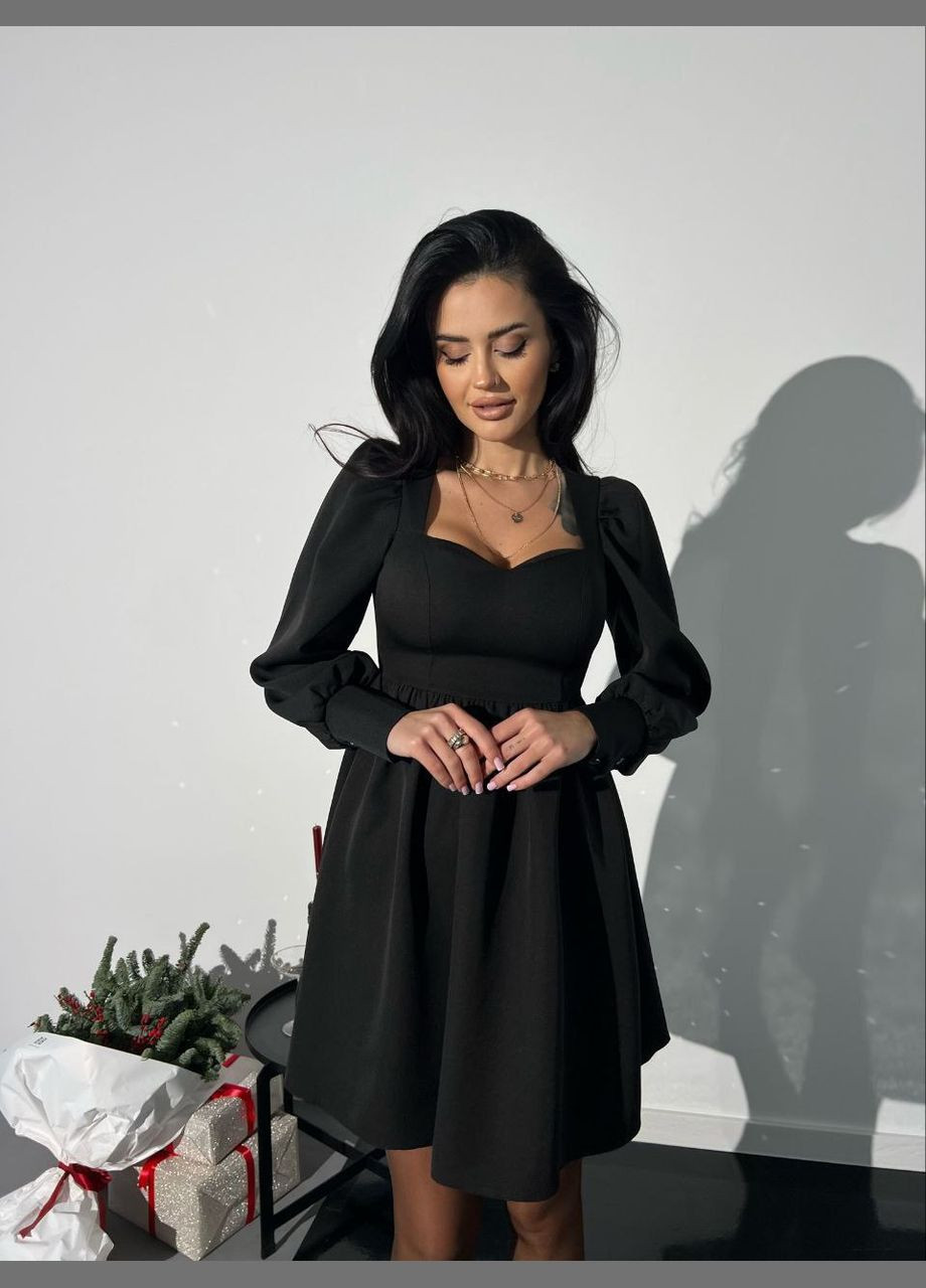 Черное праздничный, коктейльное, деловое, повседневный, кэжуал, вечернее женское платье клеш No Brand