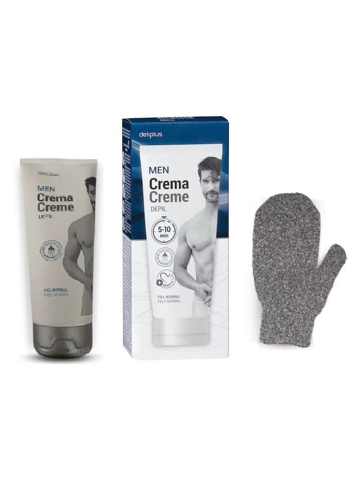 Крем для депіляції чоловічий під душ включає рукавицю Men Crema Depil 200 ml Deliplus (285814553)