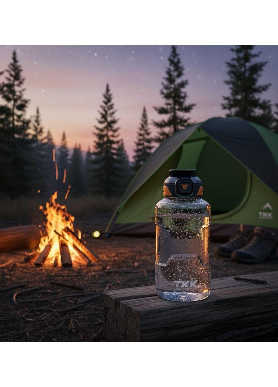 Тритановая бутылка 1500 мл черного цвета для занятий спортом TKK (304624683)