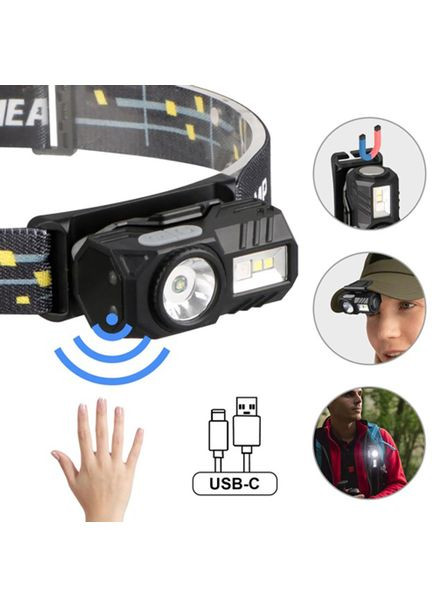 Ліхтар налобний з датчиком руху, Налобний ліхтар для туризму риболовлі та полювання Baellerry T131-XPE+3SMD (349453307)