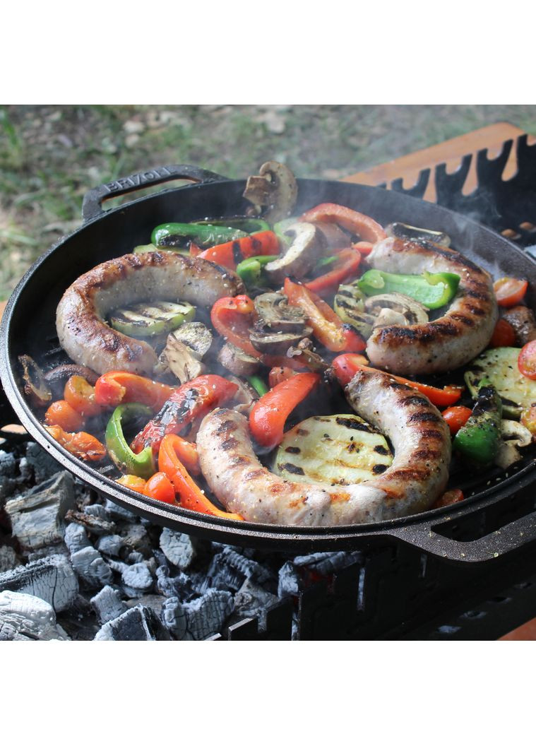 Крышка сковорода чугунная Гриль Ø 360 мм Brizoll (360397642)