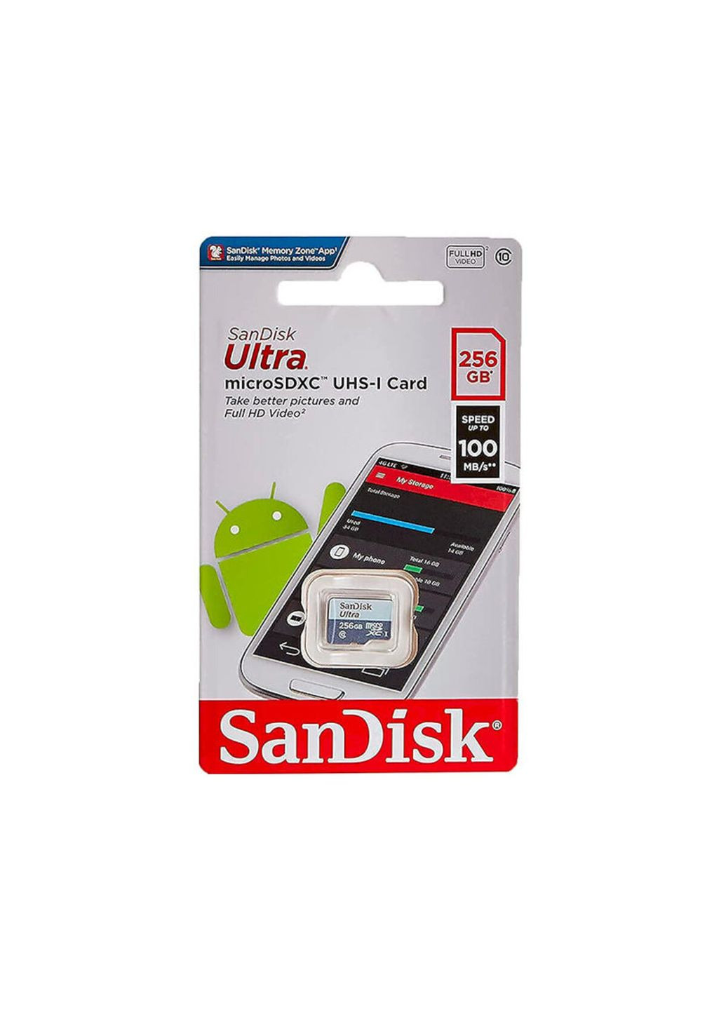 MicroSDXC (UHS-1) Ultra 256Gb class 10 A1 (100Mb/s) SanDisk (314835681)