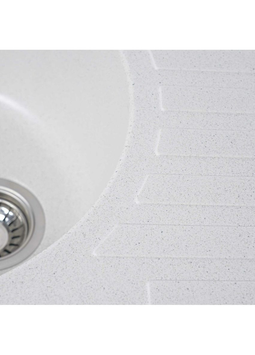 Гранитная мойка для кухни 7750 LIRA матовая Белая в точку Valeso (336934551)