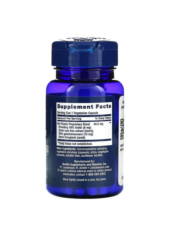 Біофізетин, Bio Fisetin,, 30 вегетаріанських капсул 3067 Life Extension (364195118)