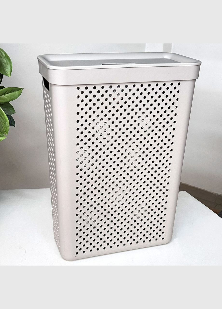 Корзина для белья узкая с крышкой 25 л Simple Какао Алеана (364195619)