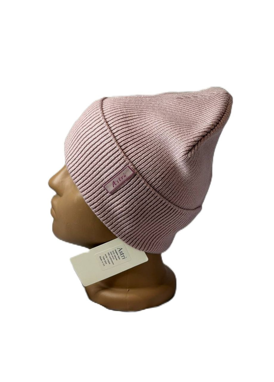 Блідо-рожева жіноча тонка шапка No Brand (365755910)