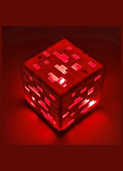 Блок нічник редстоун Майнкрафт 7.5см червоний акумулятор Minecraft No Brand (293510643)