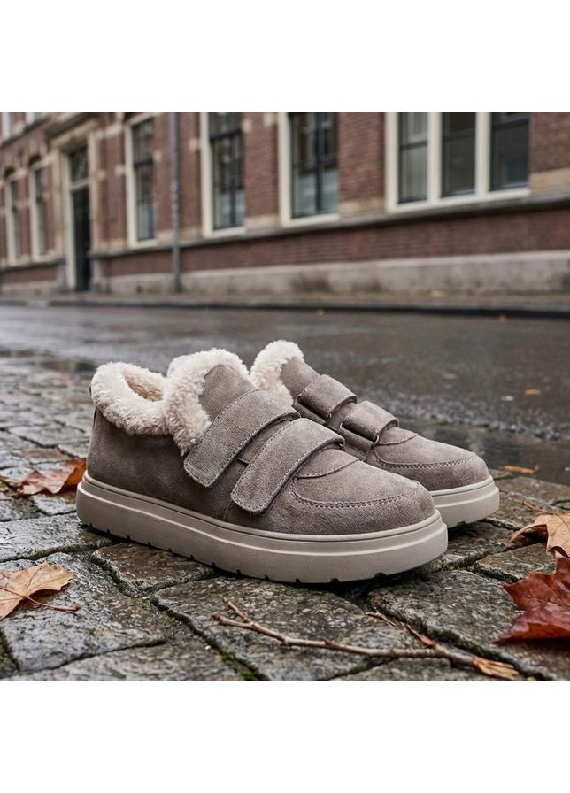 Женские зимние кроссовки из натуральной замши, черные Paradize чёрные зима (372994227)