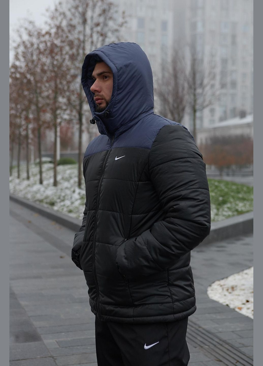 Черная демисезонная куртка зимняя до -20 съемный капюшон плащевка сupe с водоотталкивающей пропиткой No Brand