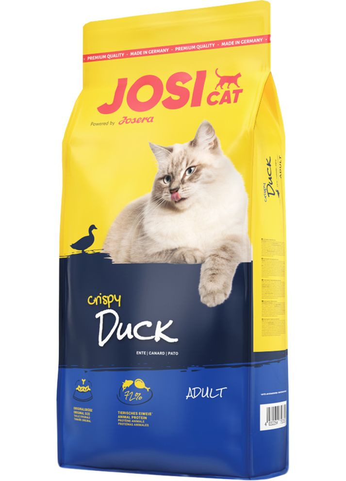 Сухий корм для дорослих кішок Crispy Duck 650 г (4032254753377) JosiCat (279571228)