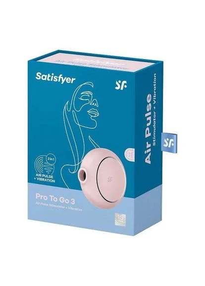 Вакуумний стимулятор із вібрацією Pro To Go 3 Rose Satisfyer (315015716)